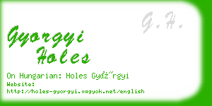 gyorgyi holes business card